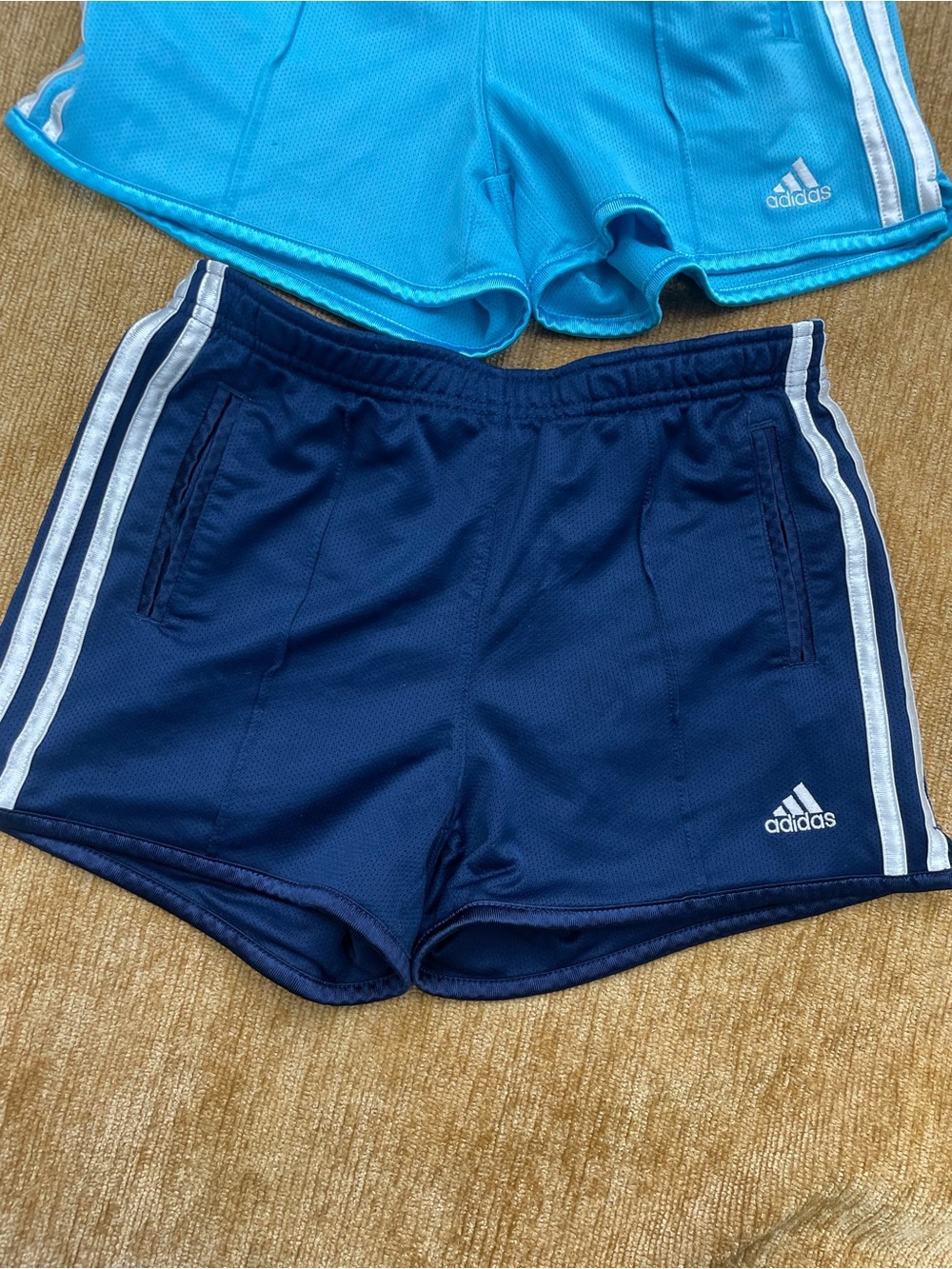 Adidas youth size large, pull on 2 pocket vintage athletic shorts - 2 pair - Picture 5 of 11